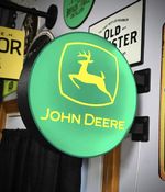 John Deere Logo Sign LED Light Box 12", 2-Sided Tractor Sign, Man Cave Decor