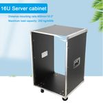19" Rack 16U Open Universal Server Cabinet with Wheels, Black