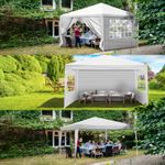 3x3M Heavy Duty Gazebo Marquee Canopy Waterproof Garden Patio Party Tent w/Sides