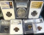 7 Graded Slabs! Nice Lot Of Us Coins! Don’t Let This One Get By! Great Value!