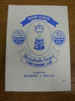 13/09/1987 Rugby League Programme: Barrow v Wigan [Lancashire Cup] (team changes