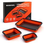 Collapsible Magnetic Parts Tray Set with Extra Strong Magnet Up Large, Orange 