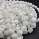 Rainbow Moonstone Round Beads - FACETED -4,6,8,10mm - 14", for Jewellery Making