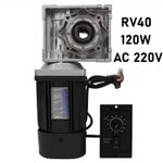 RV40 120W AC 220V Electric Worm Gear Reducer Gearbox Motor 13-270RPM +Controller
