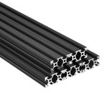 V Slot 2040 Aluminum Extrusion 1500mm 59 Inch Length Anodized Rail Black, 5Pcs