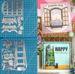 Bird Ladder Window Flower Metal Cutting Dies Scrapbook Paper Card Crafts Stencil