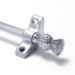Satin Chrome Stair Rods - 3/8" x 28.5" - Norfolk Reed - Thistle Finial