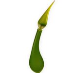 glass decanter flame topped green frosted art 19in tall Colin Hawkins VGC  