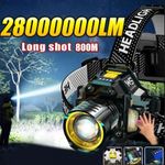 Most Powerful 99000000LM LED Zoomable Headlamp Rechargeable Head Torch Headlight