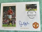 David Beckham Manchester United 1999 Treble Winners  Signed First day cover  COA