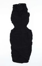 Stylewise Womens Black Polyester Blend Pencil Dress Size 8 V-Neck