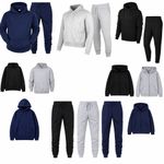 Mens Hoodie Contrast Top Bottom Gym Joggers Fitness Jogging Fleece Tracksuit Set