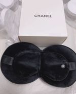 Chanel Sleeping Eye Mask Travel Pillow Black Velvet Soft- NEW
