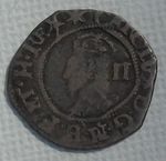 Charles I Hammered Silver Portrait Half-Groat mm Star, 16mm 0.96g