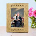 Personalised Wooden Photo Frame 5x7'' Engraved Any Text Birthday Christmas Gift