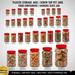 PLASTIC STORAGE JARS | SCREW TOP PET JARS | FOOD CONTAINERS | VARIOUS SIZES JAR
