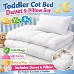 Cot Bed Toddler Duvet Quilt & Pillow Set 4.5 7.5 9 Tog Baby Bedding Set