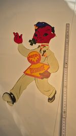 Vintage Autol Desolite Boy Pin-Up Picture Shape Die-Cut Tin Sign RARE