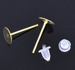 Flat Stud Earring Posts - Gold Plated - 6mm - Pack of 100 - Jewellery Making