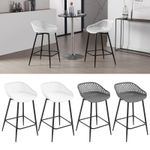 2/4/6PCs PP Bar Stools Breakfast Kitchen Counter Chair w/ Footrest Bar Stools