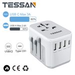 Worldwide Travel Plug Adaptor with 3 USB A &1 USB C Ports for Multi Countries