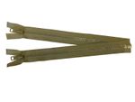 Pair Of Tan #10 YKK® VISLON Open Ended Zippers 35CM (separating)