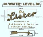 Lister D DK F Stationary Engine Water Slide Transfer Decal Set