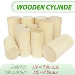 Natural Wooden Cylinde Column Natural Wood Crafts Supplies Dia 30mm - 50mm 