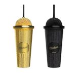 Michael Jackson Movie Gold~Black Microphone Cup Tumbler Cinema Exclusive ⭐SALE🎤