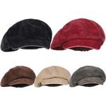 Unisex  Oversized Slouchy Corduroy Newsboy Hats Paperboy Painter Beret Cap