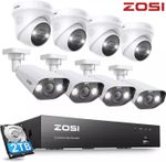 ZOSI POE CCTV 5MP HD Security Camera System Kit 4K NVR Home Surveillance Outdoor