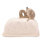 Butter Dish Hedgehog Glazed Ceramic Country Living Decorative Storage Novelty