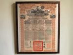Framed 1913 Chinese Government 5% Reorganisation Gold Loan Bond with Coupons 