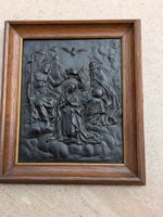 19th century Bronze Relief Plague Coronation of the virgin Mary Holy Trinity