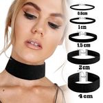 Choker Necklace Velvet Black Fabric Classic Gothic Retro Tattoo Neck Collar UK