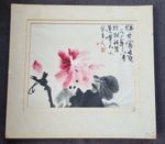 Original Chinese Watercolour, Peonies, Tang Yun b1910, 2 Seals