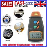 Digital Tachometer Non Contact Laser Photo RPM Tach Meter Motor Speed Gauge UK