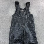 First Genuine Leather Snowmobile Bib Overalls Mens M Black Thinsulate Lined