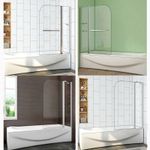 1000x1400mm 180°Pivot Over Bath Screen Double Shower Screen 6mm Glass Door Panel
