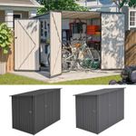 BIRCHTREE 4 x 8FT Bike Shed Metal Garden Shed Lockable Motorbike Bicycle Storage
