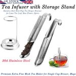Loose Tea Diffuser Strainer Infuser Leaf Herbal Filter Cup Mesh Stainless Steel