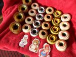 Skateboard  WHEEL  job lot 6 sets   on a FREEPOST & 3 stickers in pics