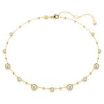 Imber necklace Round cut, Scattered design, White, Gold-tone plated 5680090