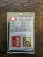 Nazi Germany Third Reich WWII Hitler Head Stamp & Nazi Imperial Eagle Stamp