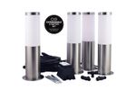 Ellumiere (Silver) Outdoor Low Voltage LED Bollard STARTER KIT - 3W 4 Pack