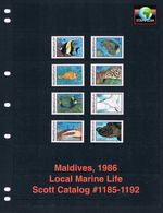 $18.75 Scott Value - 1986 MALDIVES Fish, Turtles, Marine Indian Oc CV MNH NH UMM