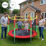 5FT Kid Trampoline With Safety Net Enclosure Children Outdoor Garden Fun Toy UK