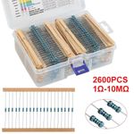 2600 pcs Resistors Assortment Kit 130 Values 1-10M 1/4W 1% Metal Film Set Pack