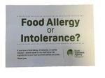 2 x Food Allergies Intolerance Sign Laminated Safer Food Better Business