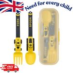 Toddler Fork And Spoons-Construction Themed, Portable Utensils Set Baby Utensils